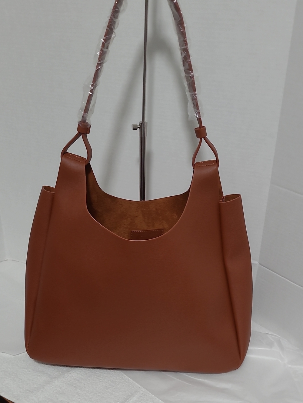 Neiman Marcus Cognac Brown Shoulder Tote